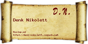 Denk Nikolett névjegykártya